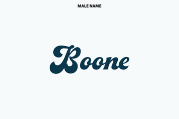 Fototapeta na wymiar Boone Boy Name in Stylish Typography Text Sign