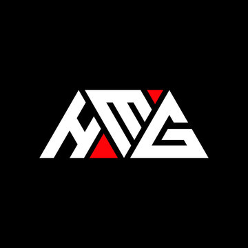 HMG triangle letter logo design with triangle shape. HMG triangle logo design monogram. HMG triangle vector logo template with red color. HMG triangular logo Simple, Elegant, and Luxurious Logo...