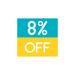 Up To 8% Off Special Offer sale sticker on white. Vector