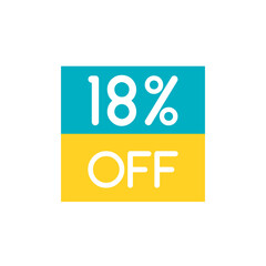 Up To 18% Off Special Offer sale sticker on white. Vector - 500739439
