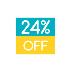 Up To 24% Off Special Offer sale sticker on white. Vector - 500739621