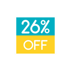 Up To 26% Off Special Offer sale sticker on white. Vector - 500739669