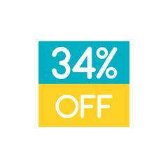 Up To 34% Off Special Offer sale sticker on white. Vector - 500740011