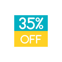 Up To 35% Off Special Offer sale sticker on white. Vector - 500740064