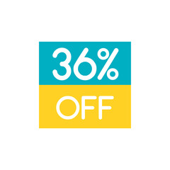 Up To 36% Off Special Offer sale sticker on white. Vector - 500740084