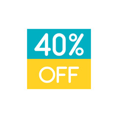Up To 40% Off Special Offer sale sticker on white. Vector - 500740222