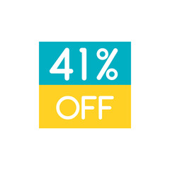 Up To 41% Off Special Offer sale sticker on white. Vector - 500740244