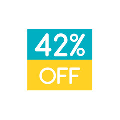 Up To 42% Off Special Offer sale sticker on white. Vector - 500740272