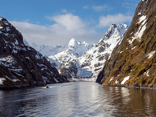 Obraz premium Beautiful Trollfjord in the Lofoten Islands, Norway
