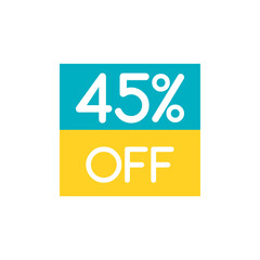 Up To 45% Off Special Offer sale sticker on white. Vector - 500740417