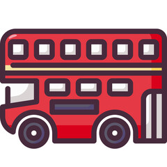 double decker bus line icon