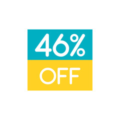 Up To 46% Off Special Offer sale sticker on white. Vector