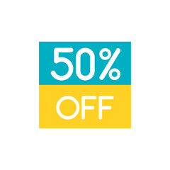 Up To 50 % Off Special Offer sale sticker on white. Vector - 500740608