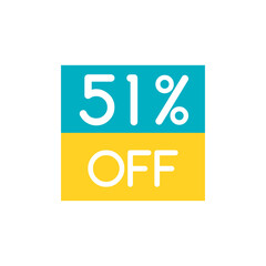 Up To 51% Off Special Offer sale sticker on white. Vector - 500740637