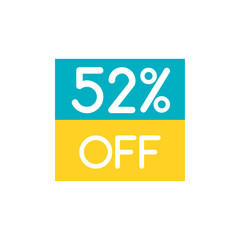 Up To 52% Off Special Offer sale sticker on white. Vector - 500740664