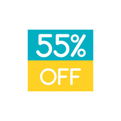 Up To 55% Off Special Offer sale sticker on white. Vector - 500740835