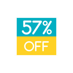 Up To 57% Off Special Offer sale sticker on white. Vector - 500740882