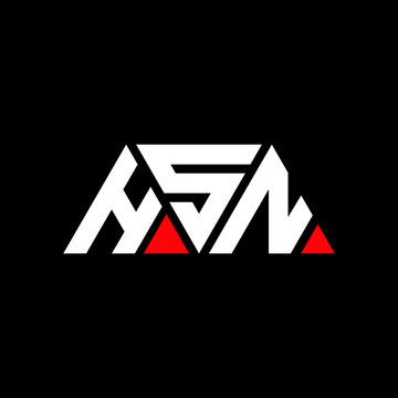 HSN triangle letter logo design with triangle shape. HSN triangle logo design monogram. HSN triangle vector logo template with red color. HSN triangular logo Simple, Elegant, and Luxurious Logo...