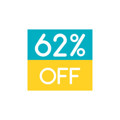 Up To 62% Off Special Offer sale sticker on white. Vector - 500741072