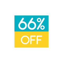 Up To 66% Off Special Offer sale sticker on white. Vector