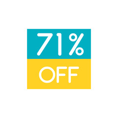 Up To 71% Off Special Offer sale sticker on white. Vector