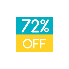 Up To 72% Off Special Offer sale sticker on white. Vector