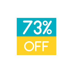 Up To 73% Off Special Offer sale sticker on white. Vector