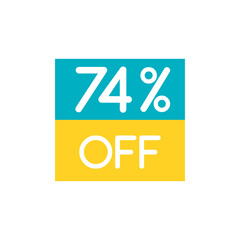 Up To 74% Off Special Offer sale sticker on white. Vector