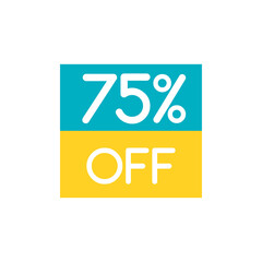 Up To 75% Off Special Offer sale sticker on white. Vector