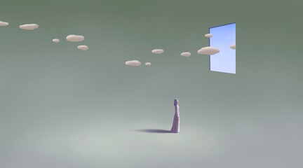 Concept idea of freedom, change, dream and motivation. conceptual artwork. surreal 3d illustration. © Jorm Sangsorn
