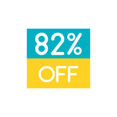 Up To 82% Off Special Offer sale sticker on white. Vector