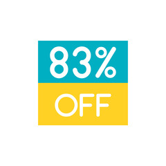 Up To 83% Off Special Offer sale sticker on white. Vector