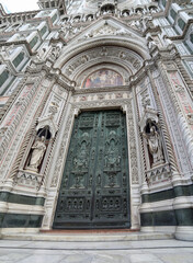 Door Gate in front of Cathedral of Florence in Italy in Tuscany Region