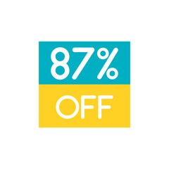 Up To 87% Off Special Offer sale sticker on white. Vector