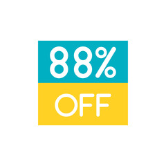 Up To 88% Off Special Offer sale sticker on white. Vector