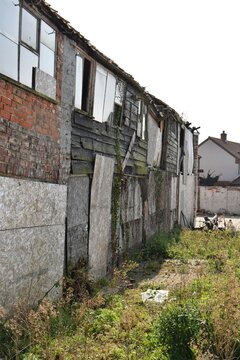 Row of derelict buildings 