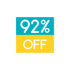 Up To 92% Off Special Offer sale sticker on white. Vector