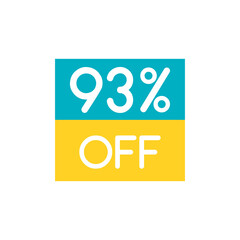 Up To 93% Off Special Offer sale sticker on white. Vector