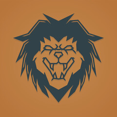 Modern lion head with simple style