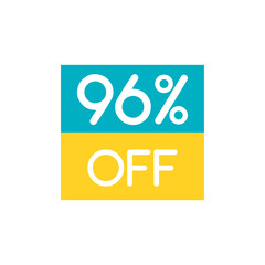 Up To 96% Off Special Offer sale sticker on white. Vector