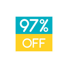 Up To 97% Off Special Offer sale sticker on white. Vector
