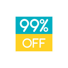 Up To 99% Off Special Offer sale sticker on white. Vector
