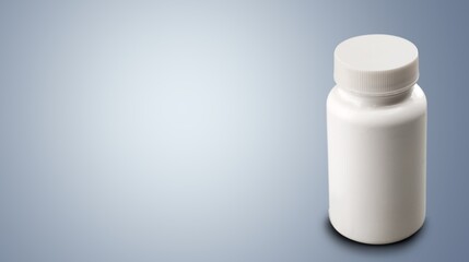 Plastic tablets containing on blue background.