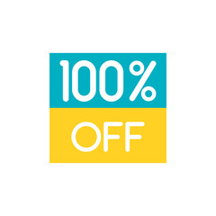 Up To 100% Off Special Offer sale sticker on white. Vector