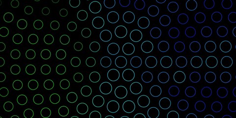 Fototapeta na wymiar Dark Blue, Green vector template with circles.
