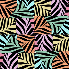 Black stripes connect independently in all directions. Place it on a pastel background. Simple fabric pattern concept, wrap, wallpaper, ceramics, scarves, ornaments, tile patterns