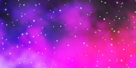 Naklejka na ściany i meble Light Purple vector texture with beautiful stars.