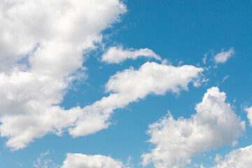 Fototapeta na wymiar cielo azzurro sereno con nuvole bianche