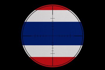 Sniper sight. Conceptual graphics in colors of national flag. Thailand