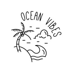 Ocean vibes summer vacation emblem
